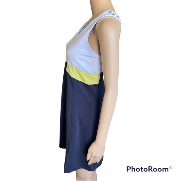 BALLE DE MATCH GO YIPPEE TENNIS DRESS NAVY, WHITE & YELLOW Size M - Picture 5 of 6